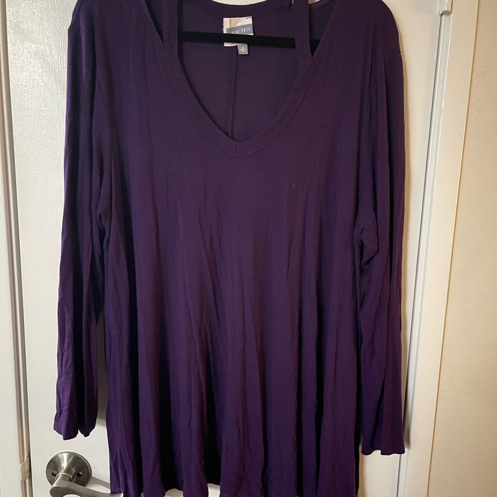 Purple Oversized Long Sleeve Tunic